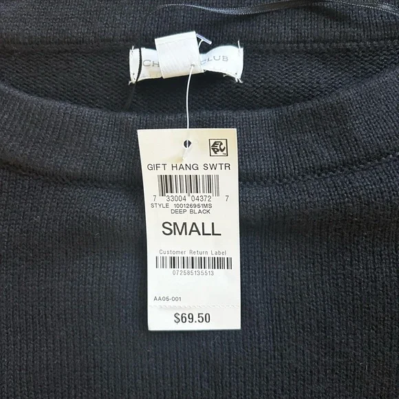 NWT Charter Club Black Sweater Size S - Picture 3 of 4